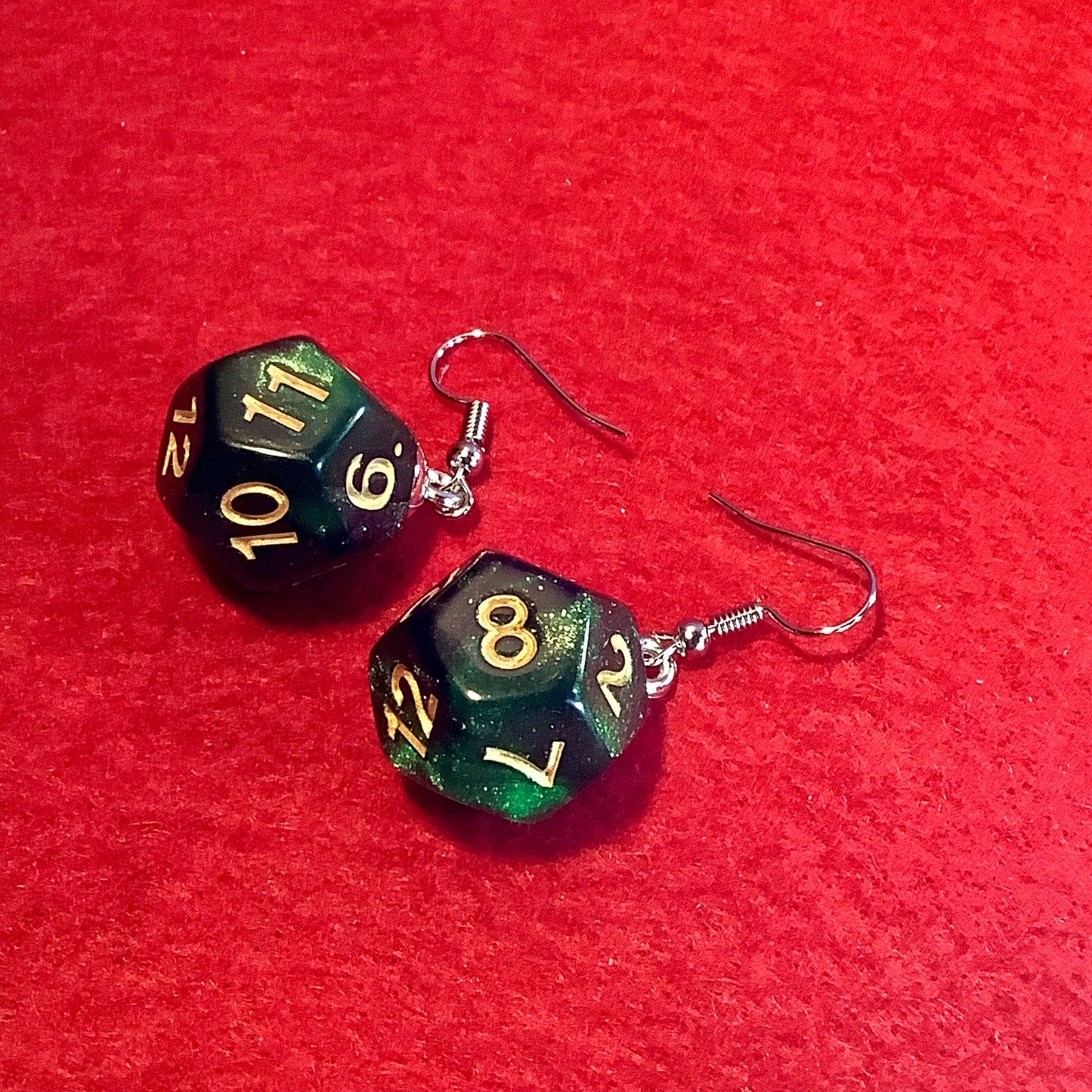 12 side dice D&D earrings