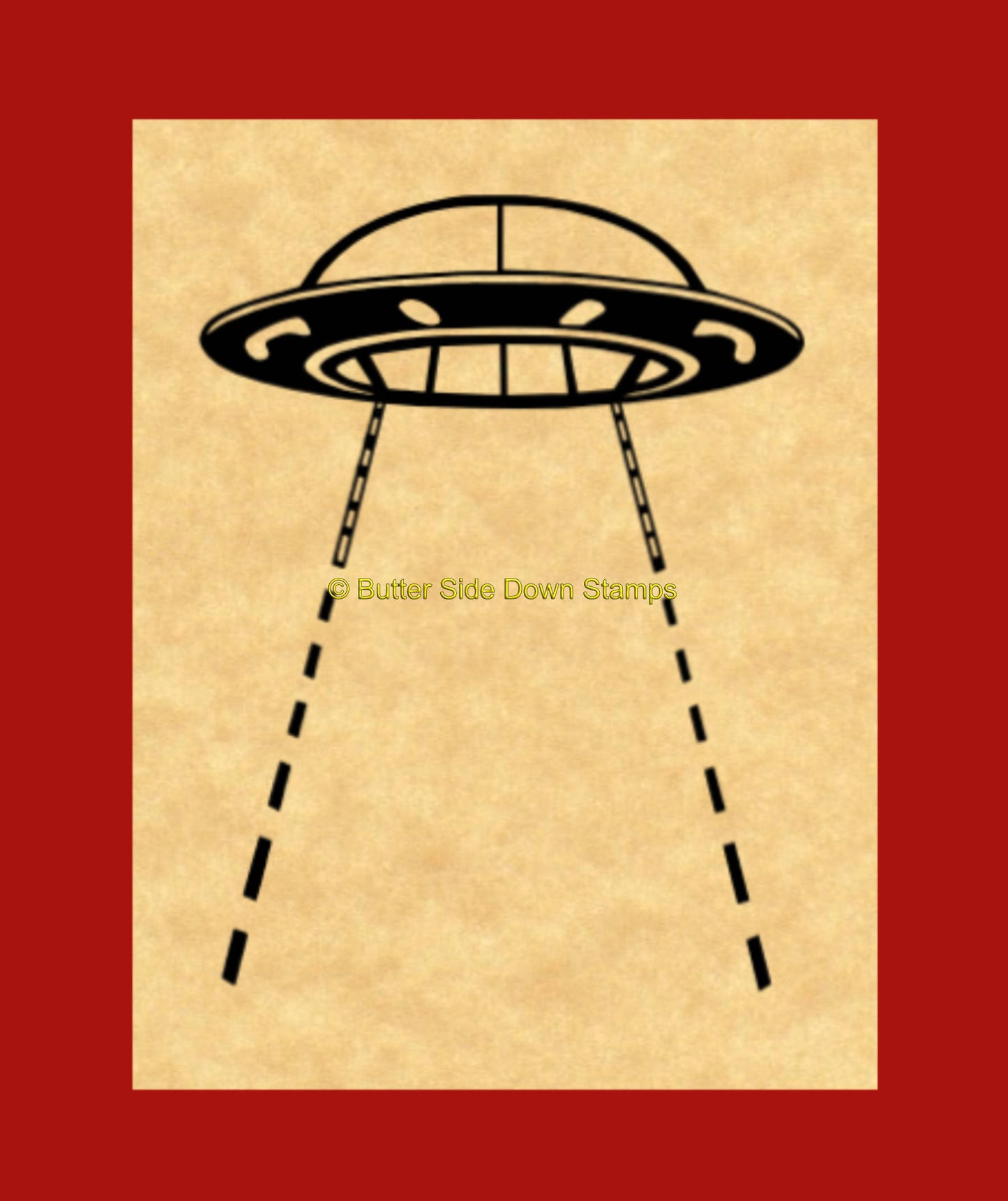 Alien Abduction Rubber Stamp without an abduction.
