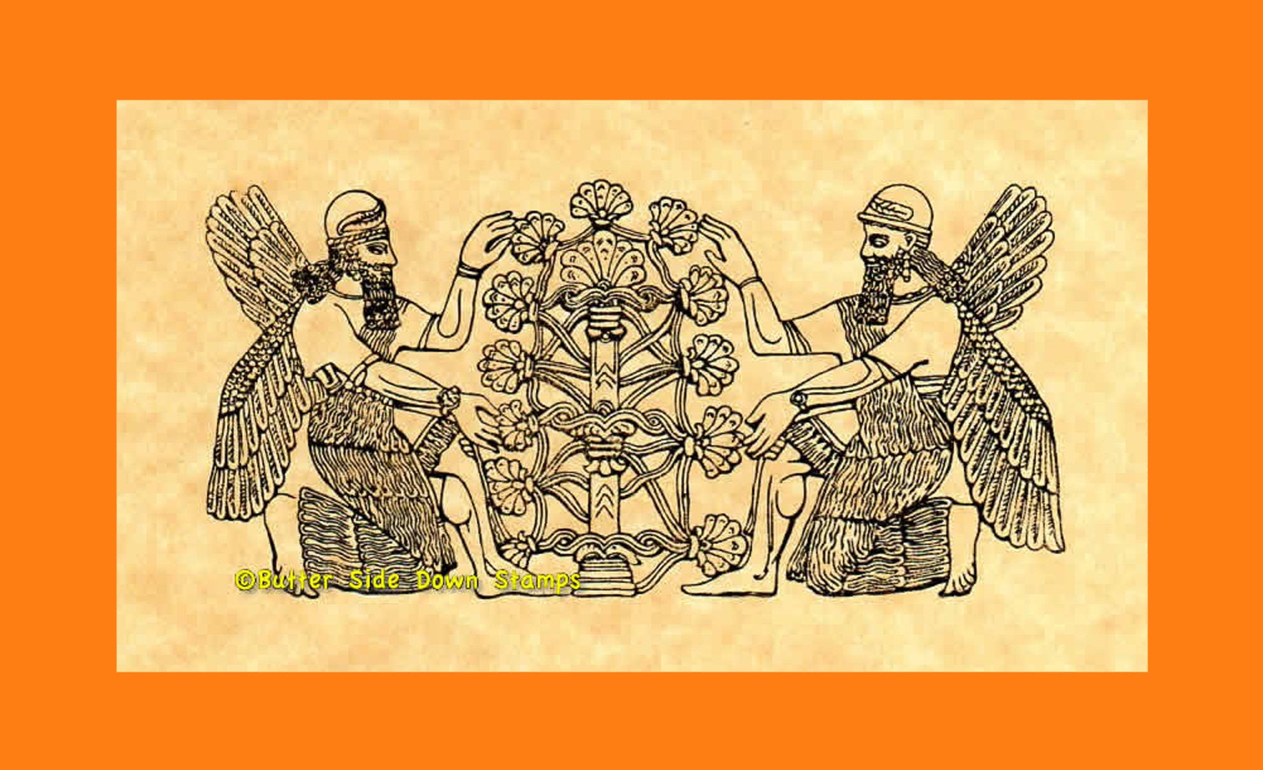 rubber stamp tree of life Assyrian Tree of Life Rubber Stamp