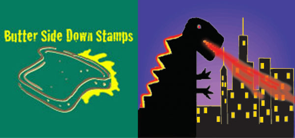 Butter Side Down Stamps and Atomic Lizard Logo