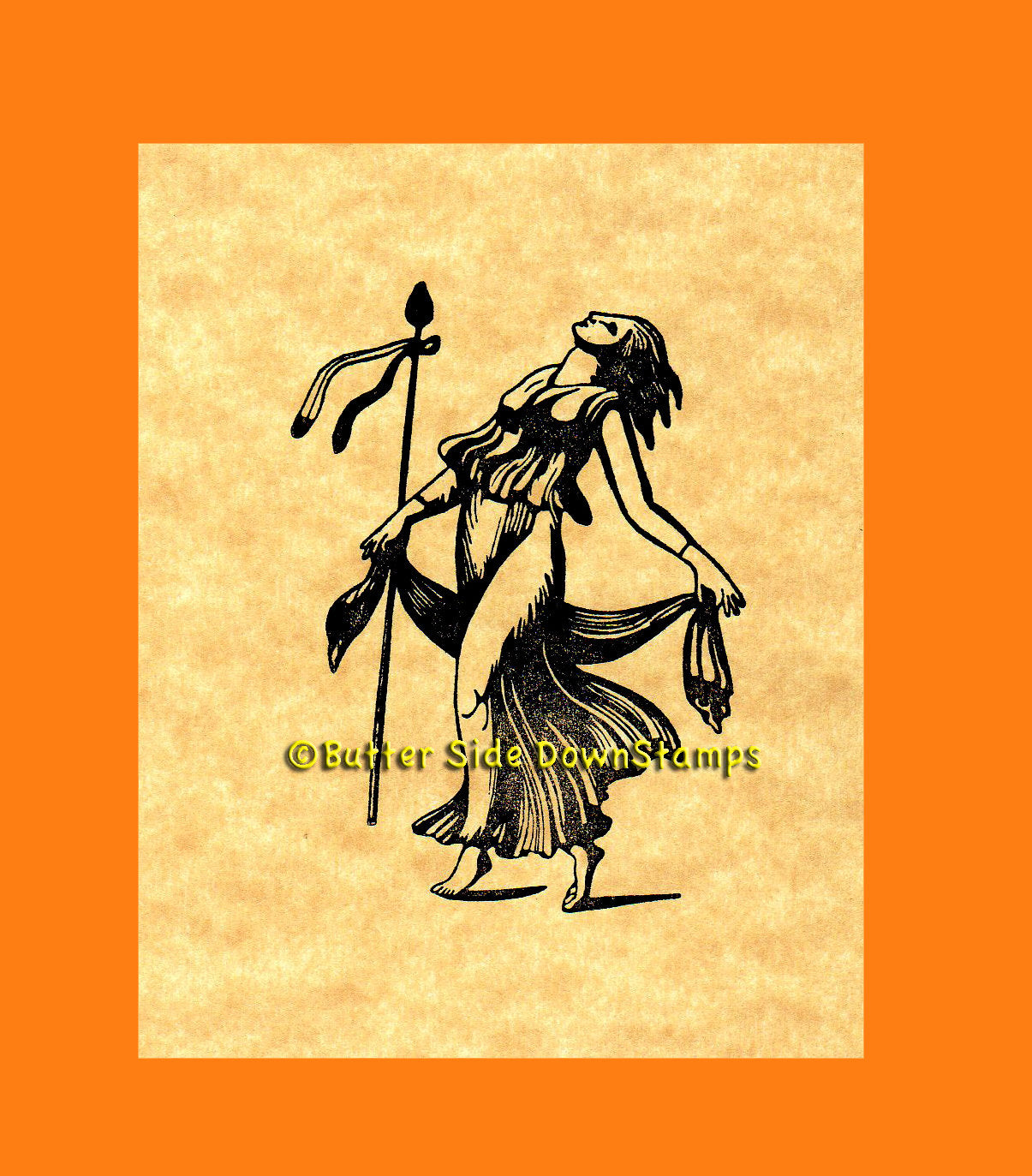 Bacchic Priestess Rubber Stamp