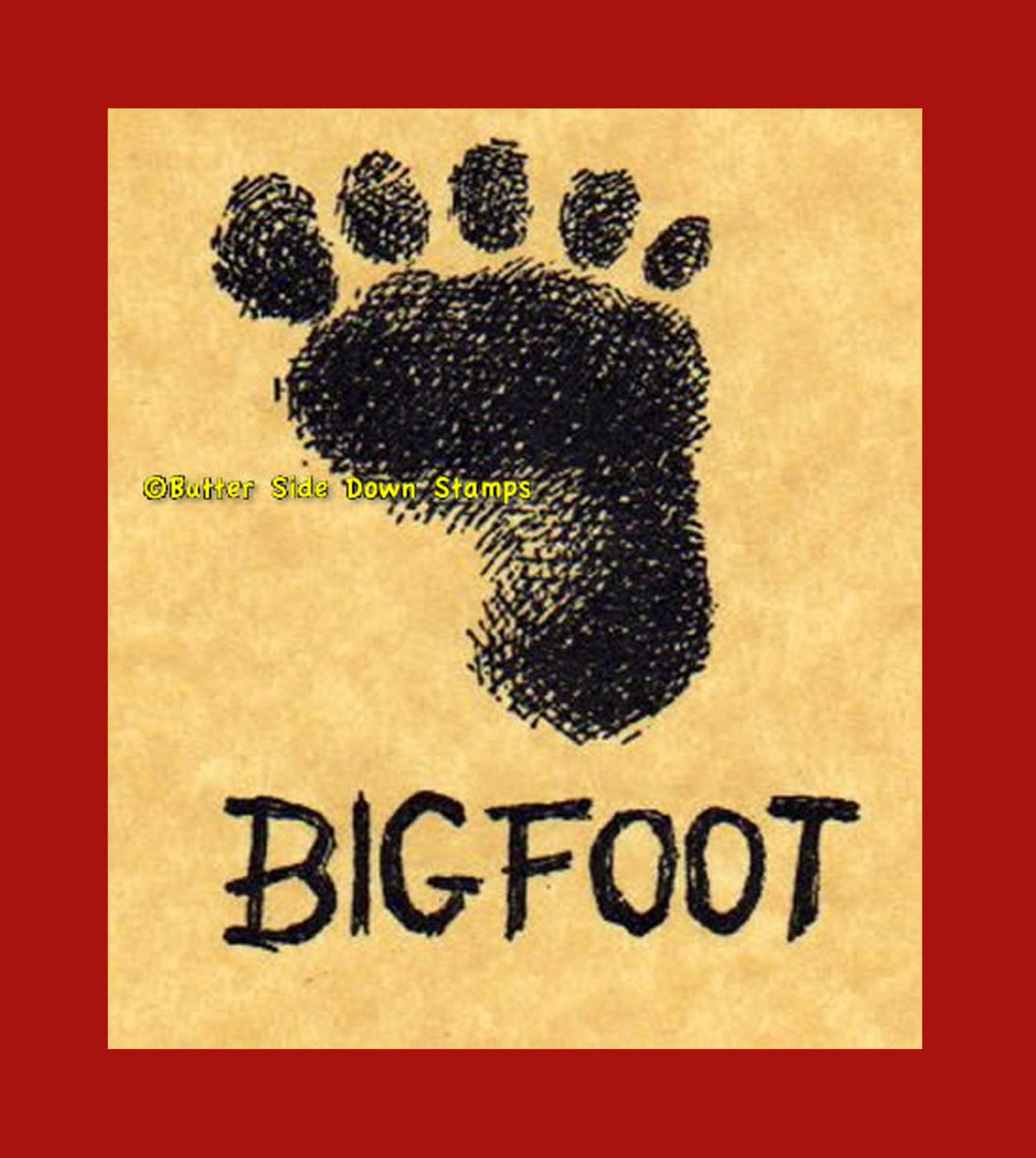 Bigfoot Footprint Rubber Stamp