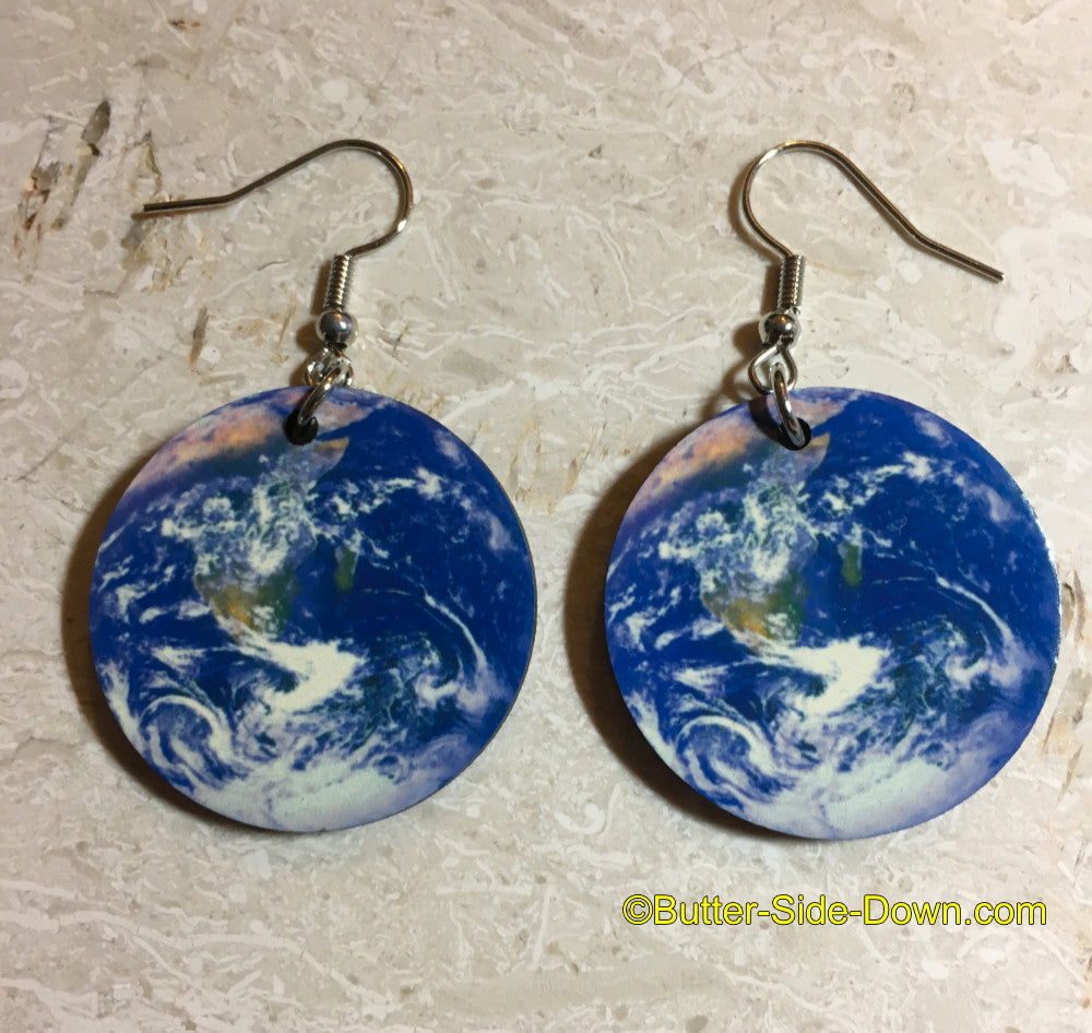 Blue Earth Double Side Earrings