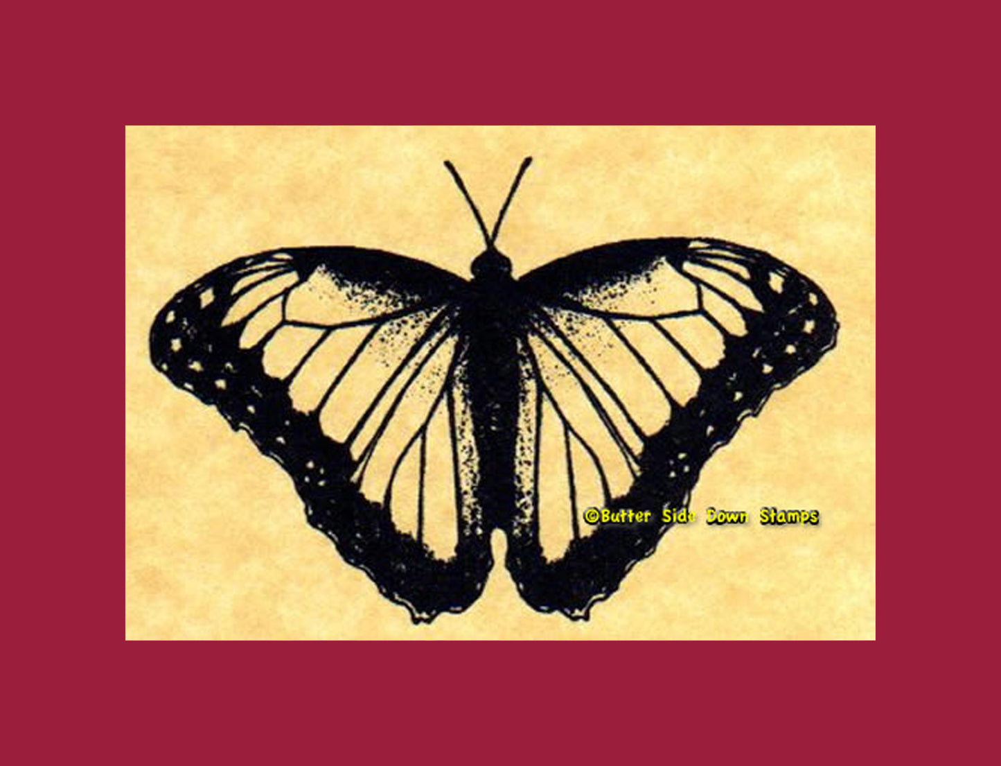 Blue Morpho Butterfly Rubber Stamp