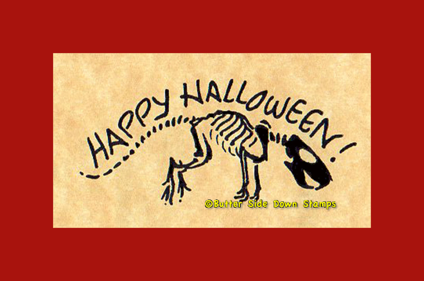 Halloween Rat Skeleton Rubber Stamp