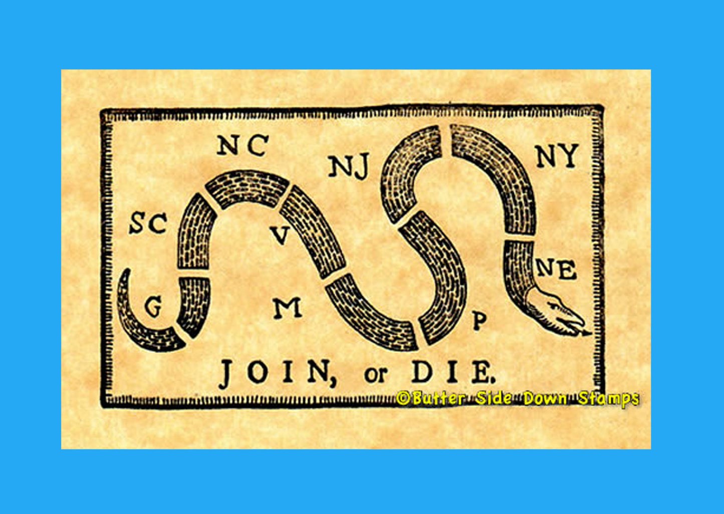 Revolutionary War motto Join of Die!