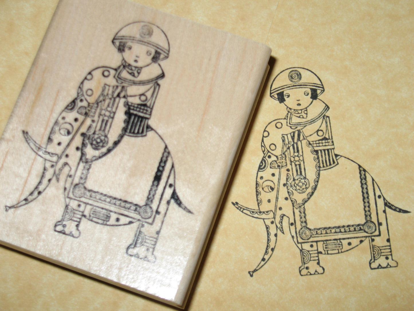 Elephant Girl Rubber Stamp
