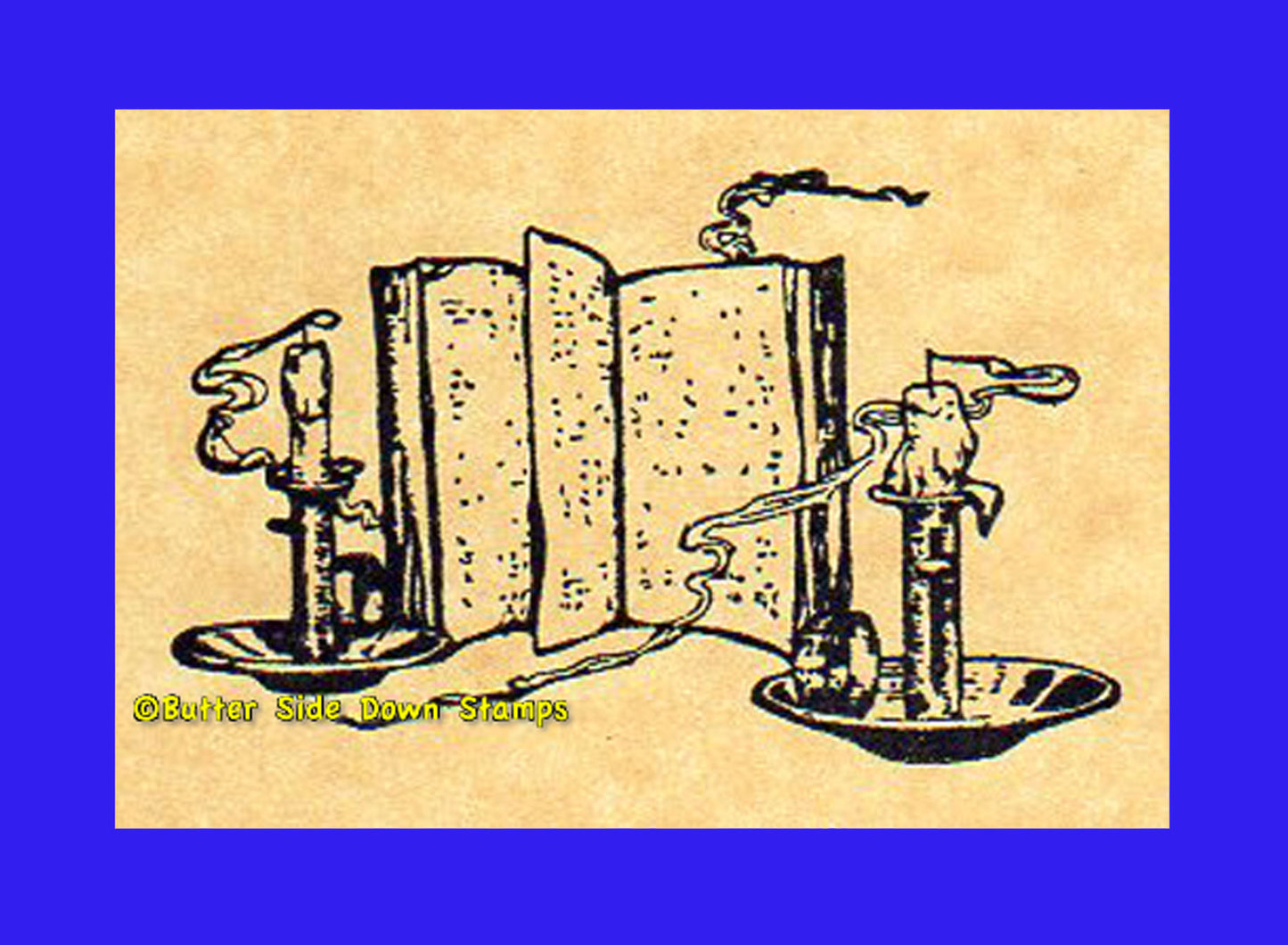 Book of magic with smokey candles