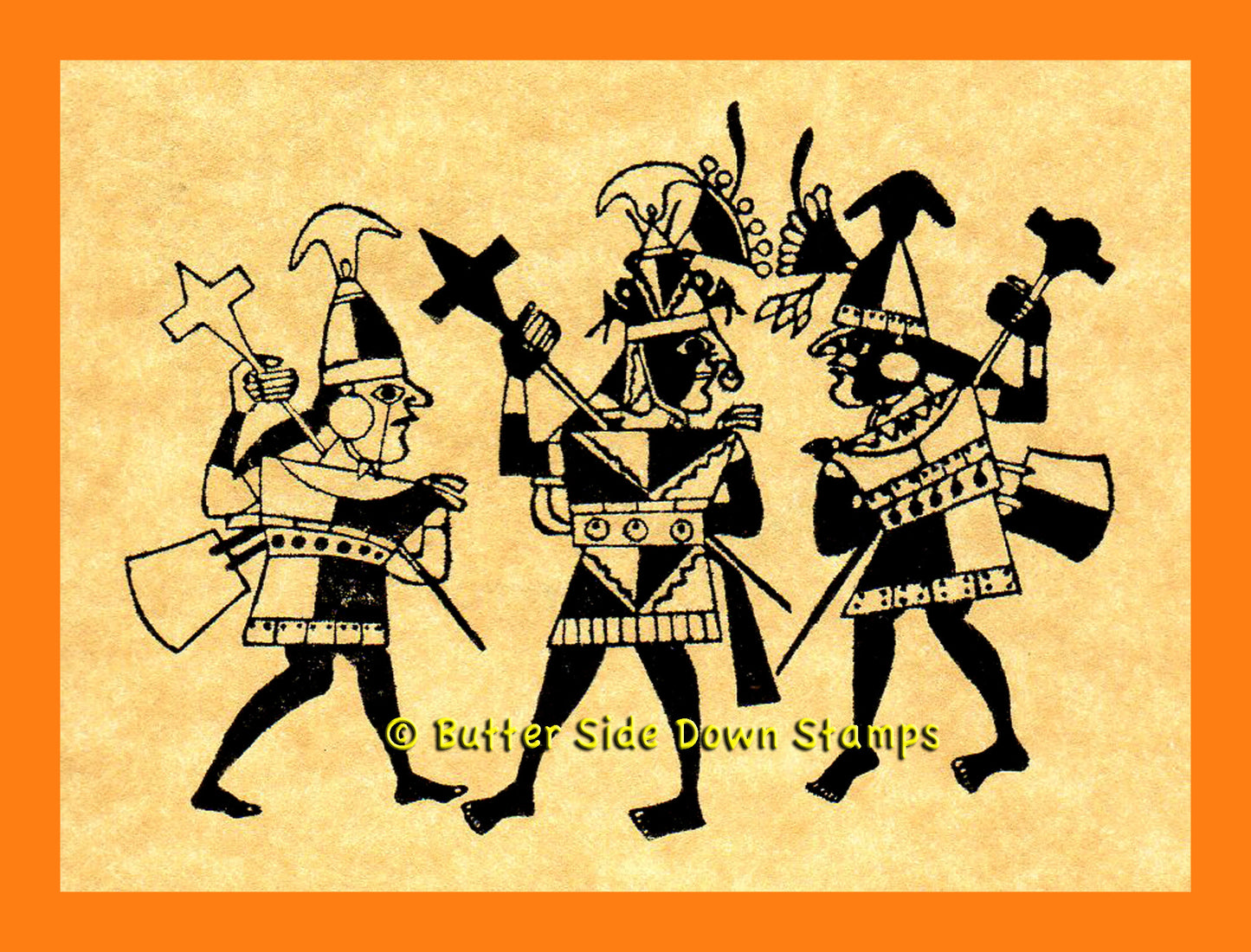 Maya Warriors Rubber Stamp
