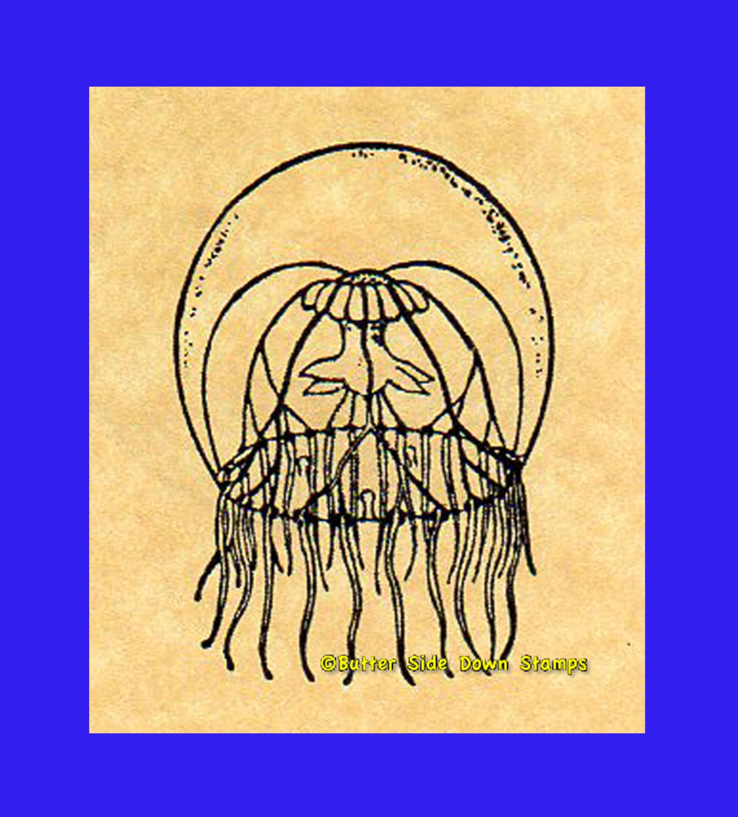 Medusa Jellyfish Rubber Stamp