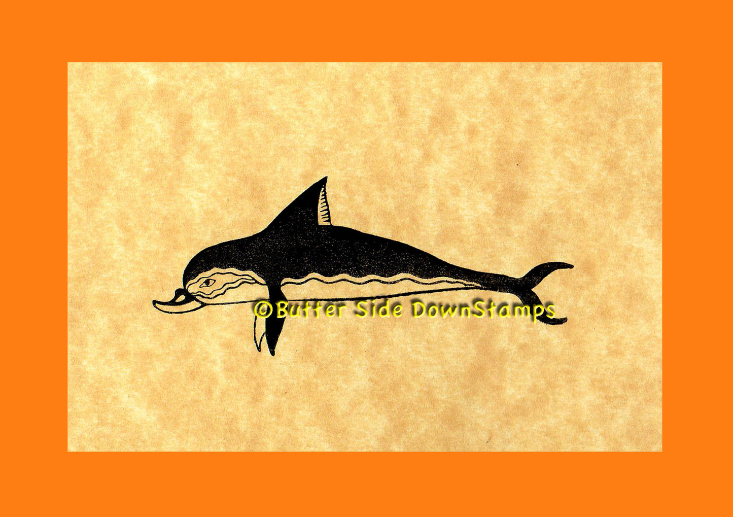 Minoan Dolphin Rubber Stamp