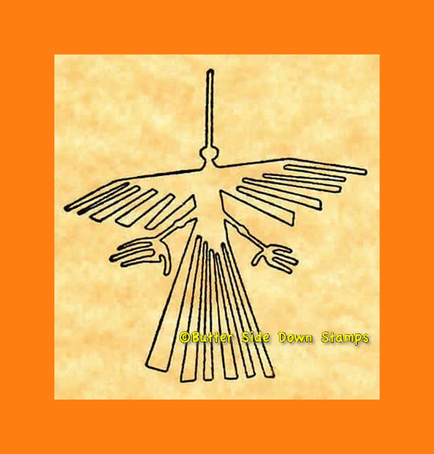 Peru Nazca Lines Condor Rubber Stamp