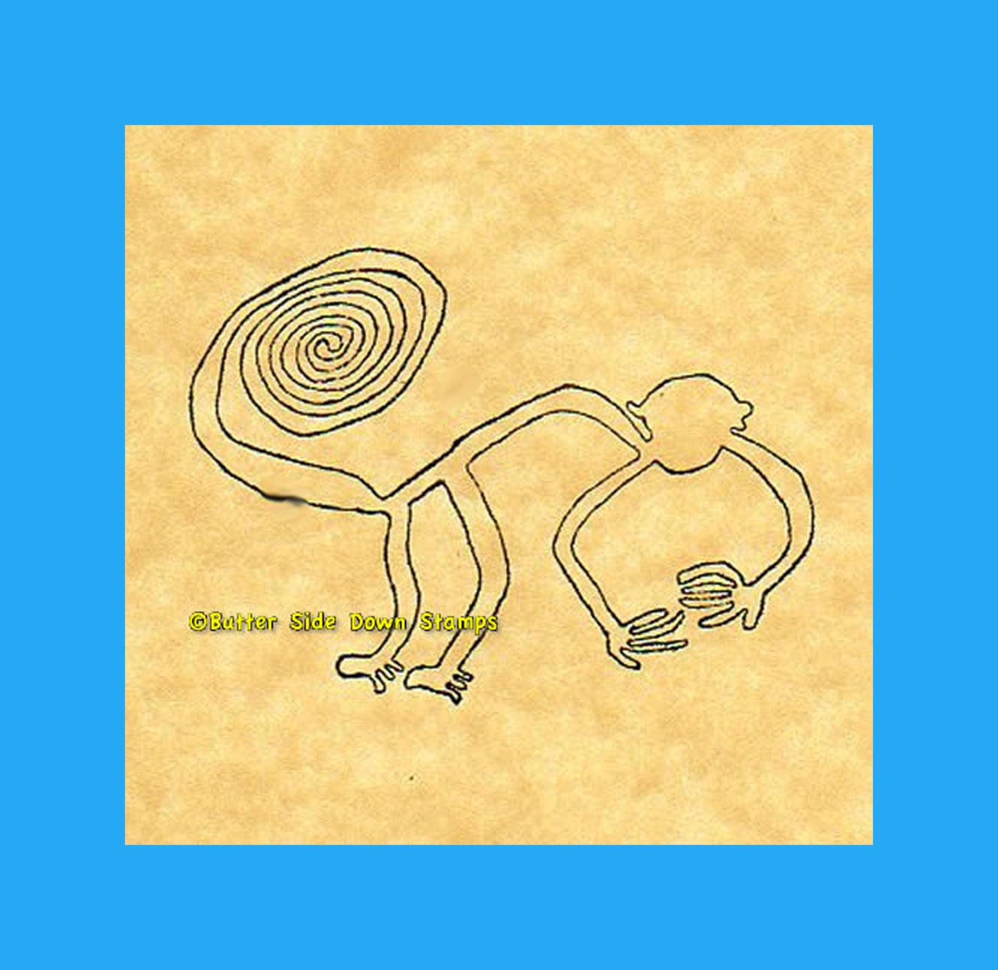 Nazca Lines Monkey Rubber Stamp Peru
