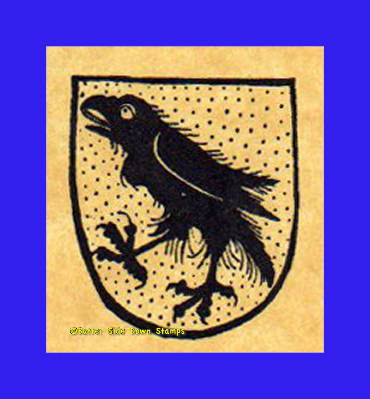 Raven Coat of Arms Rubber Stamp