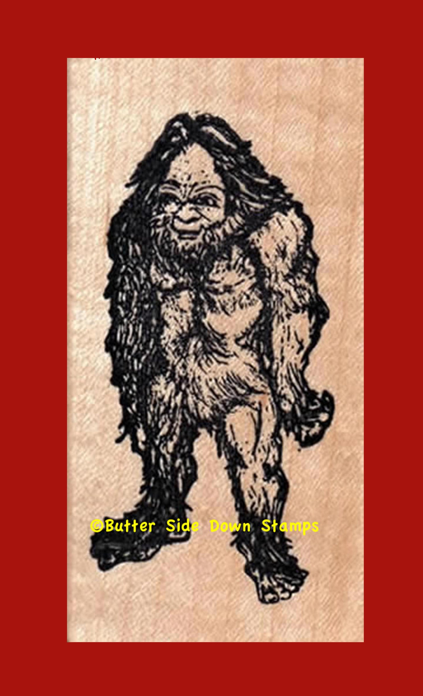 Standing Sasquatch Rubber Stamp