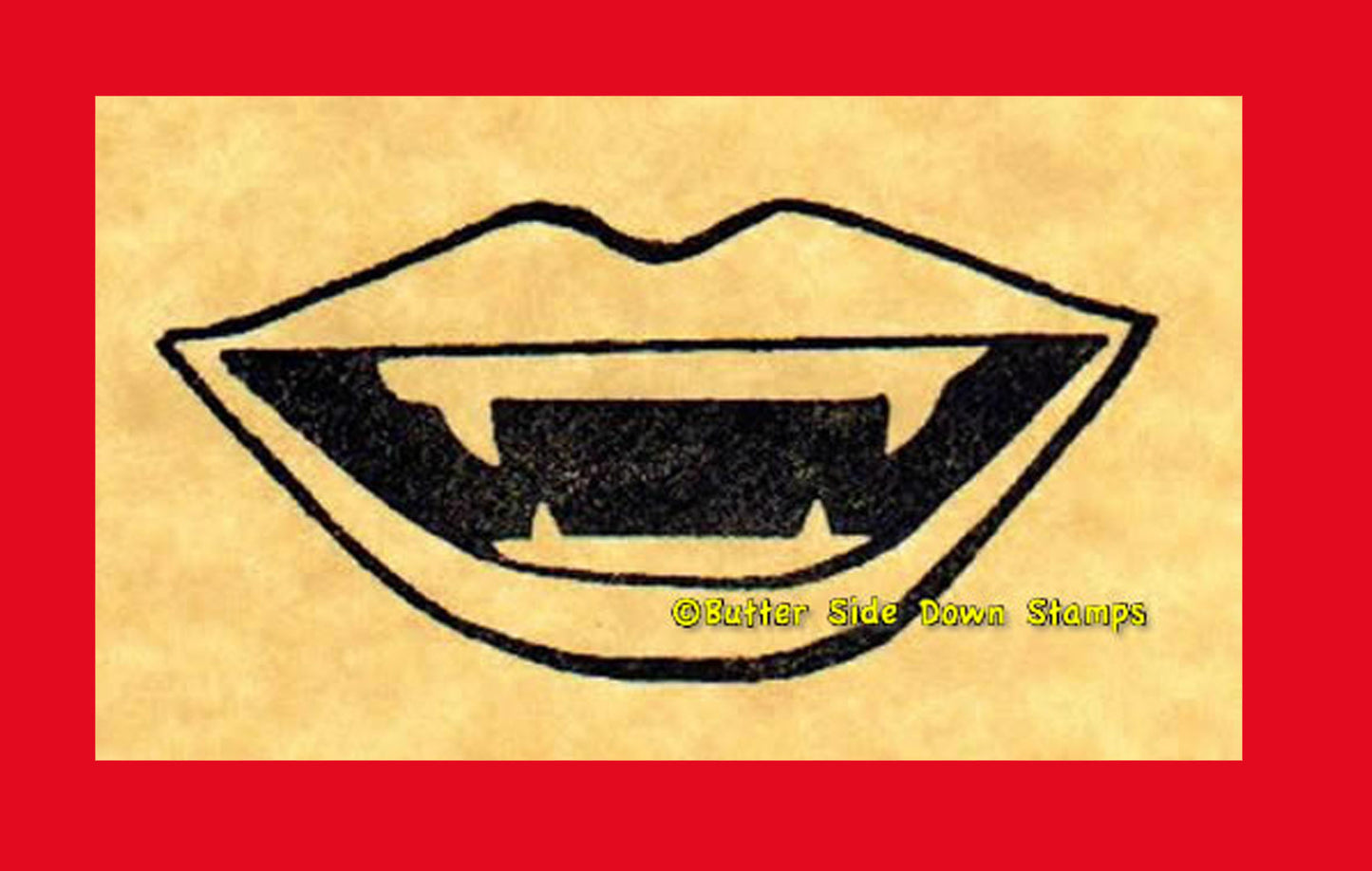 Sexy Vampire Lips Rubber Stamp