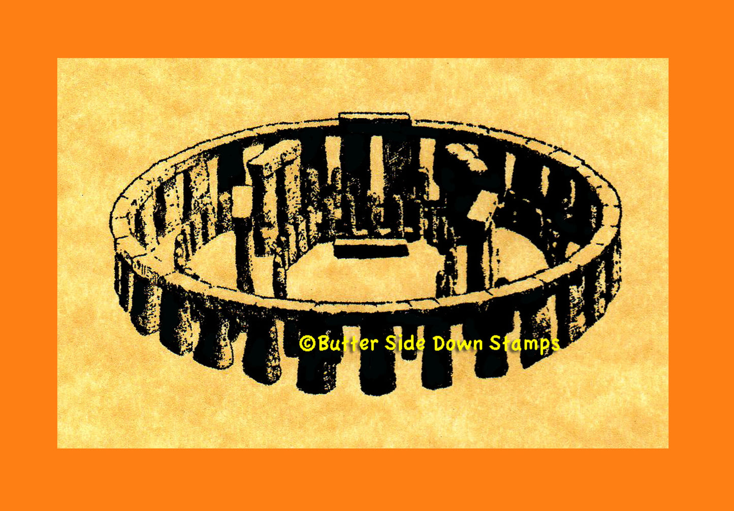 Stone Henge rubber stamp.