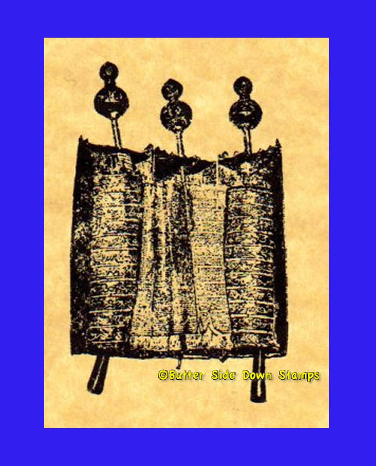 Ancient rolled scroll rubber stamp