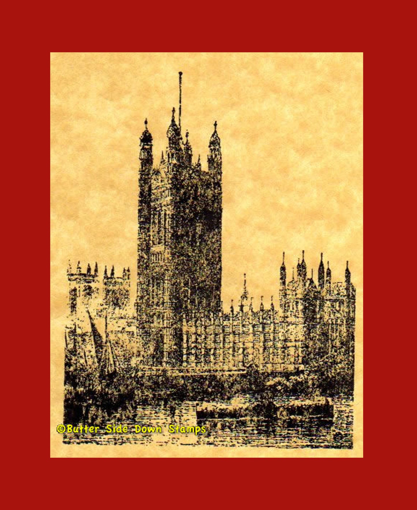 Houses of Parliament London Rubber Stamp