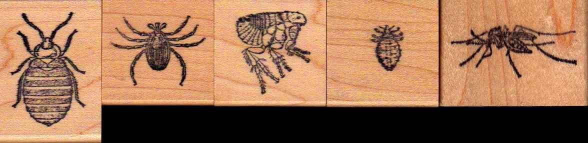 Bloodsicking Vermin Collection wood mounted rubber stamps