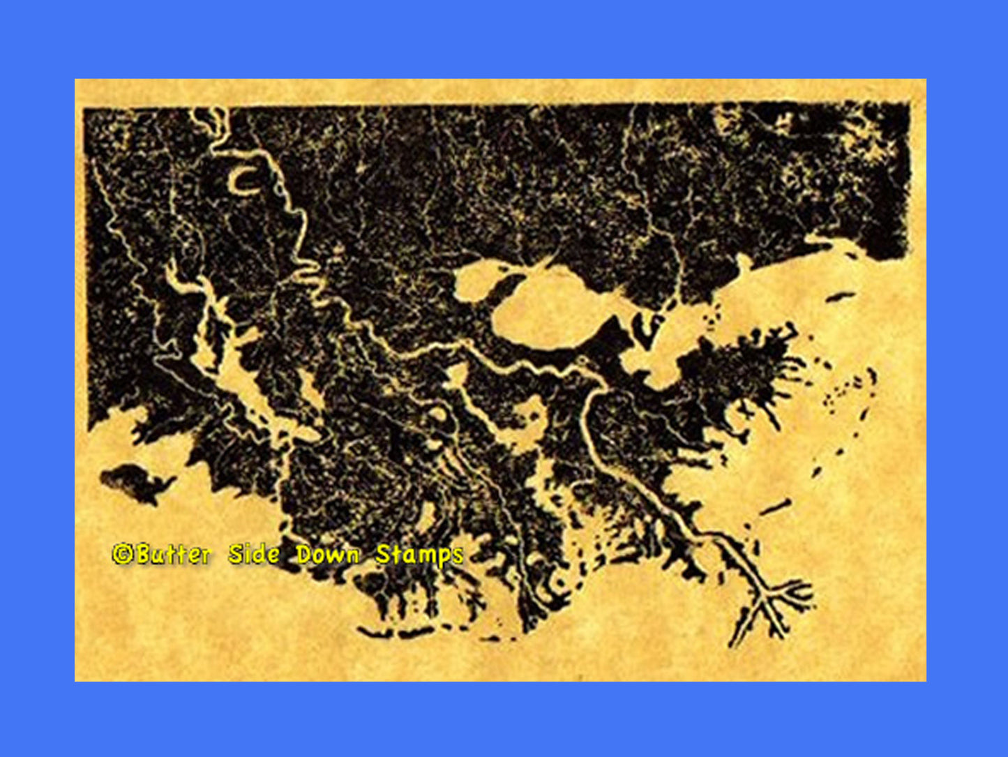 Map of the Mississippi Delta rubber stamp