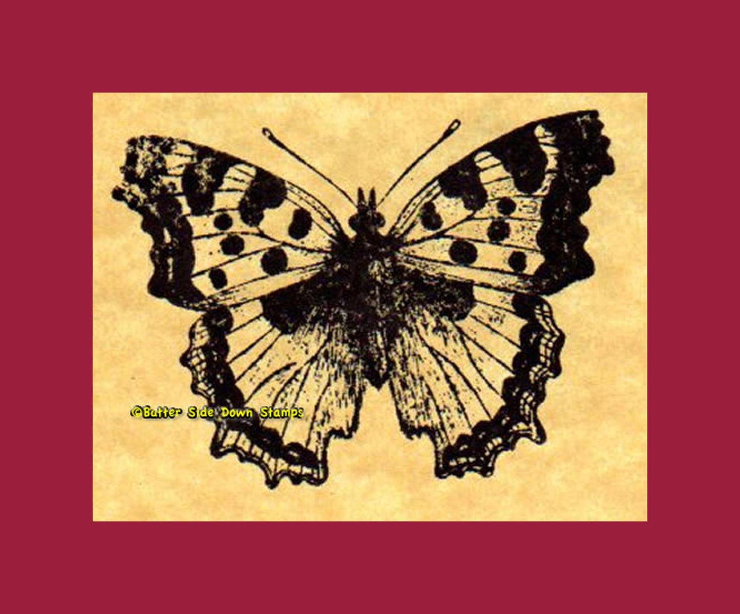 Tortoise Shell Butterfly Rubber Stamp
