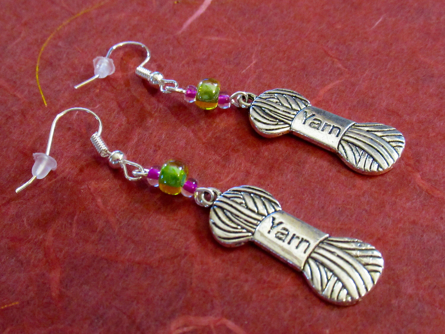 Silver Yarn Skein Earrings