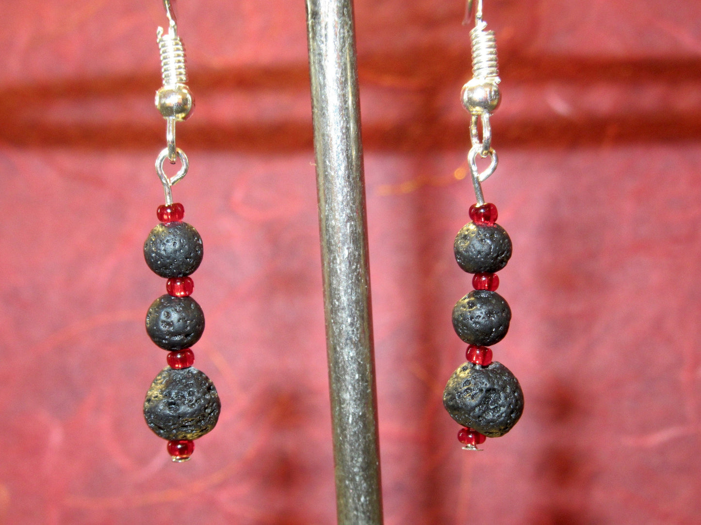 Volcano Goddess Pele Lava Bead Earrings