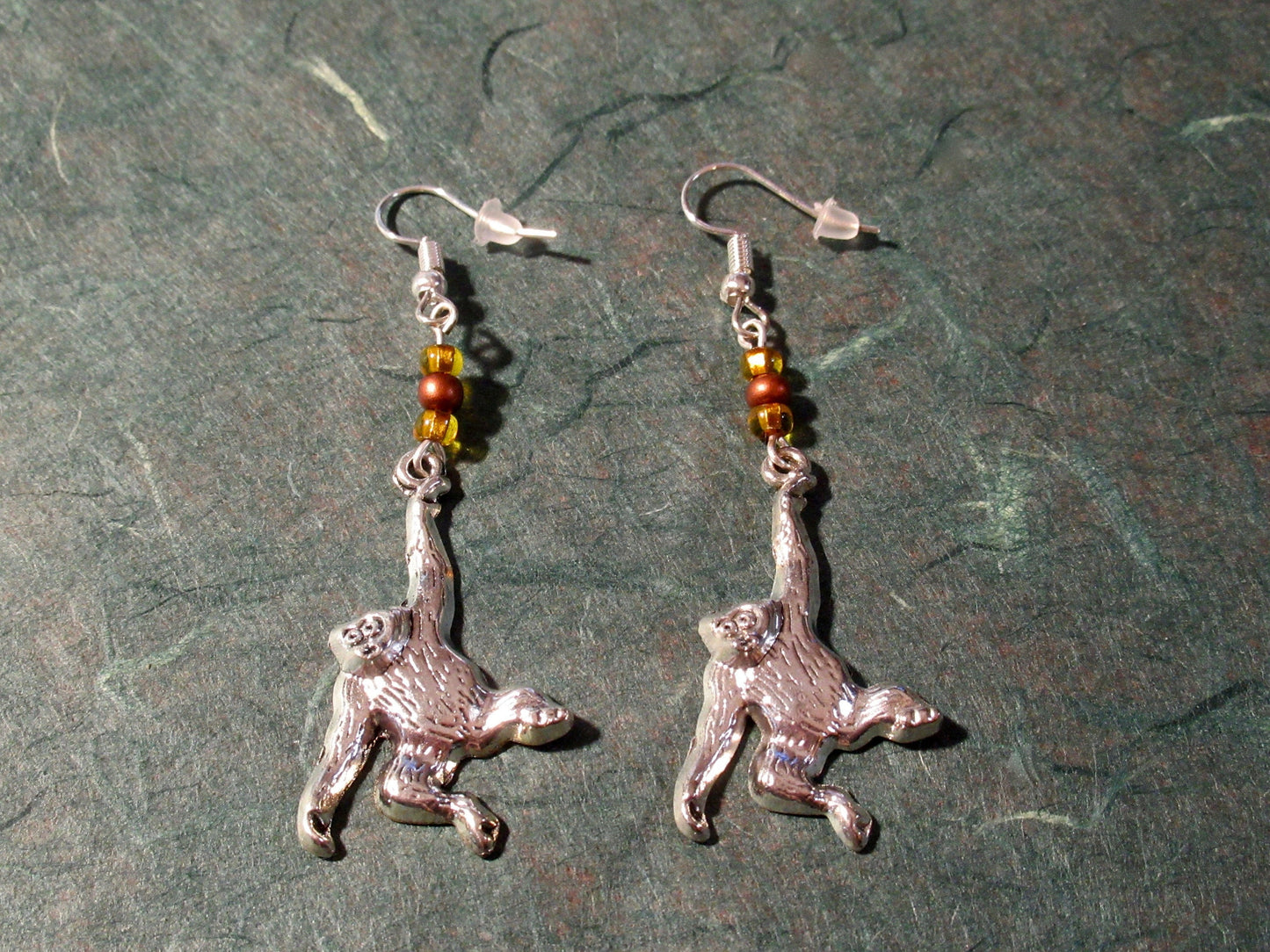 Golden Monkey Swingers Earrings