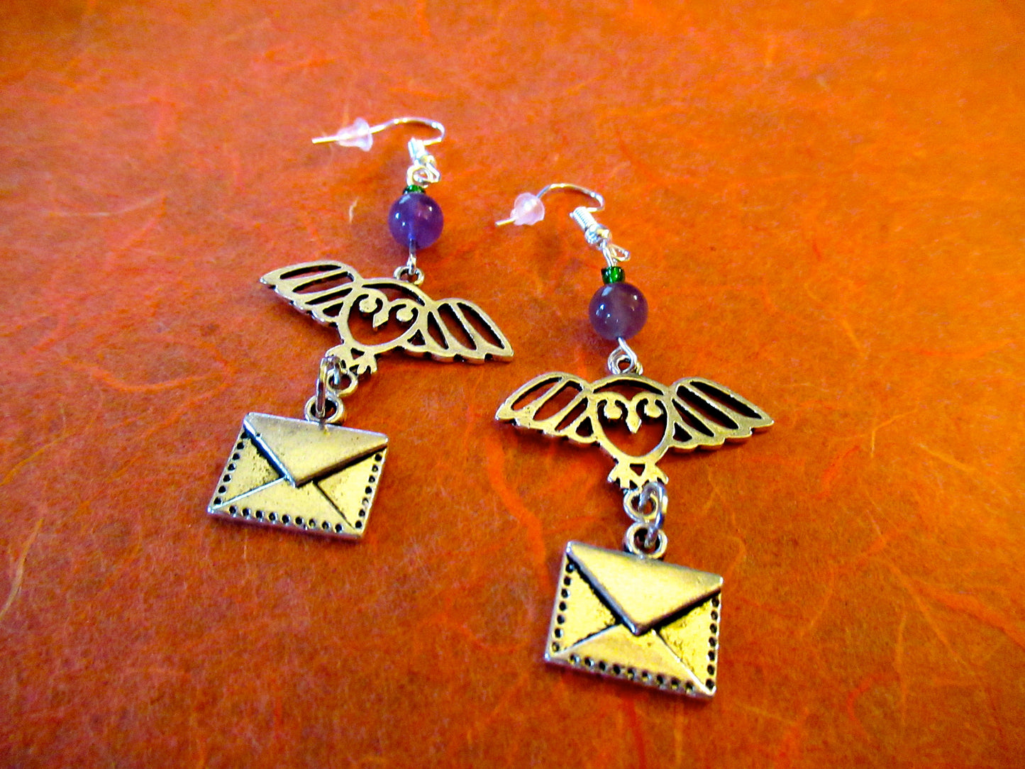 Amethyst Owl Post Earrings