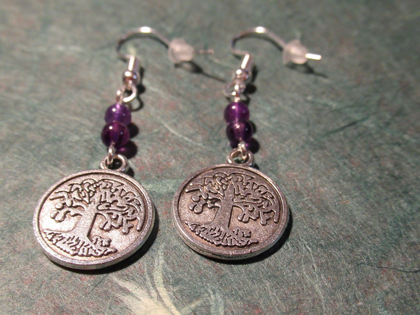 Amethyst Tree of Life Earrings