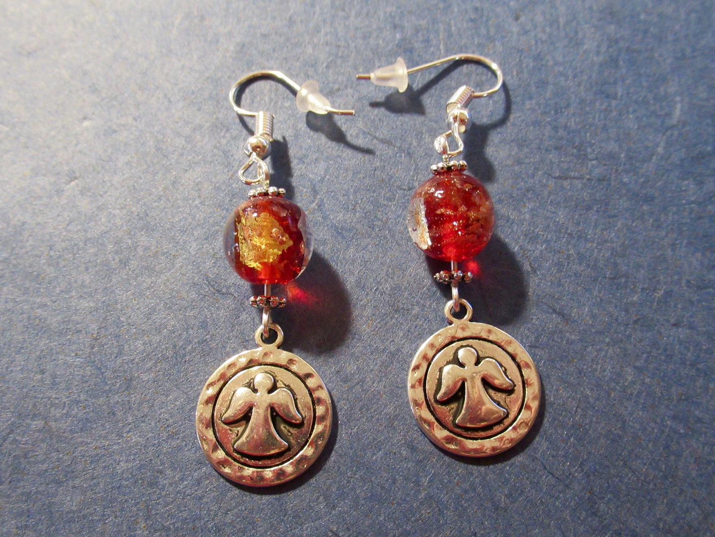 Red Angel Lampwork Earrings