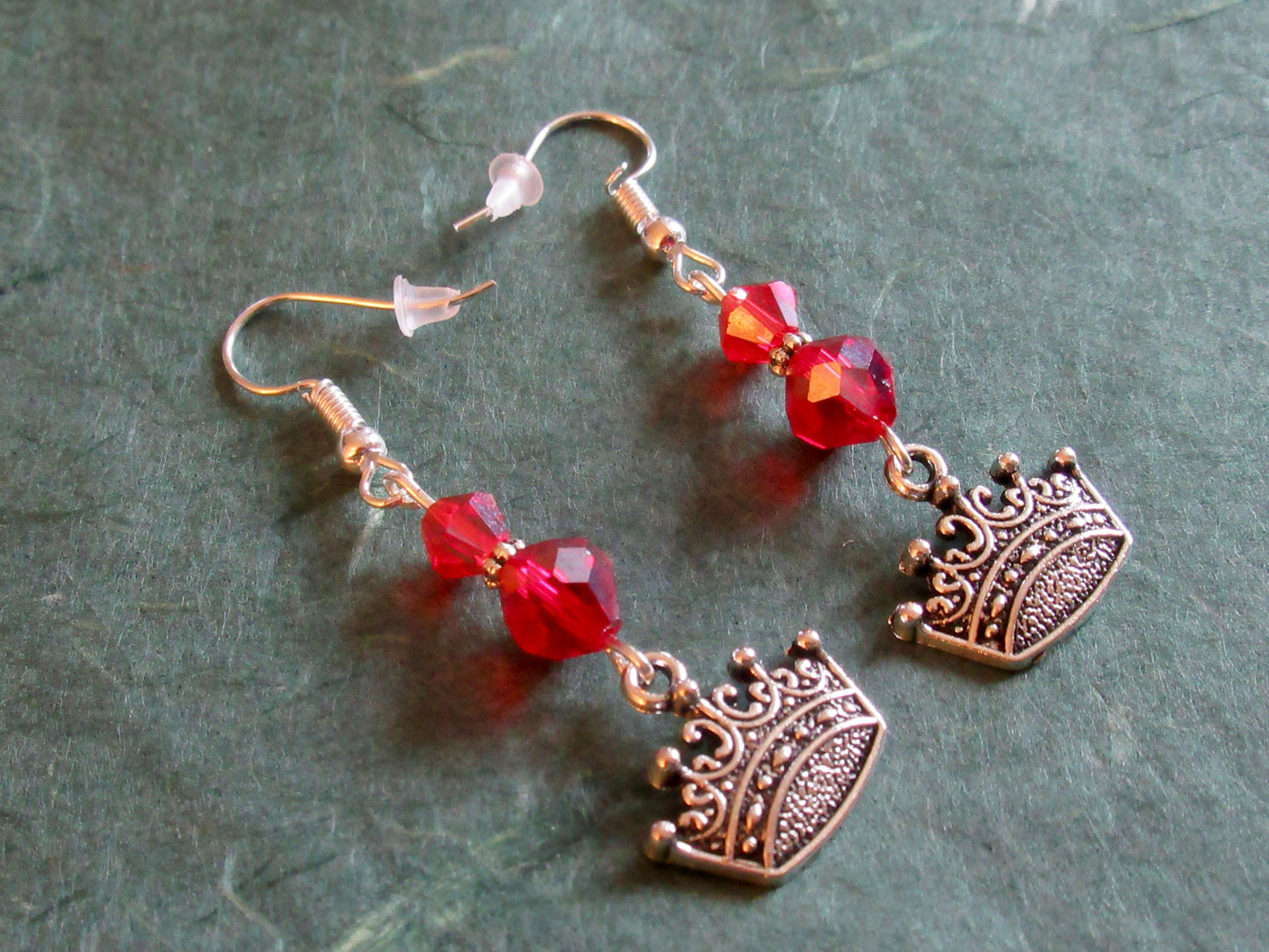Royal Crown Red Earrings