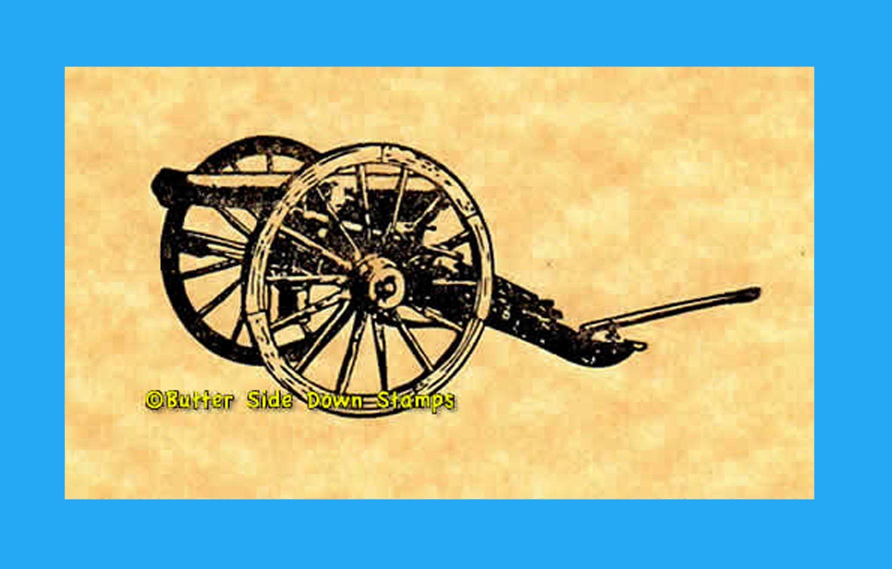 12-pounder Napoleon cannon field gun from the American Civil War rubber stamp.
