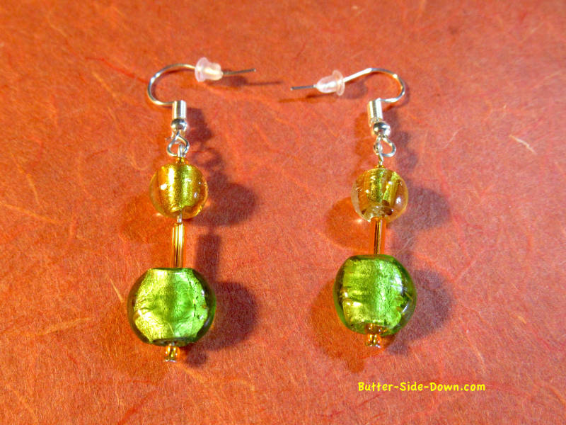 Green and gold lampwork