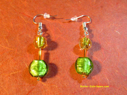 Green and gold lampwork