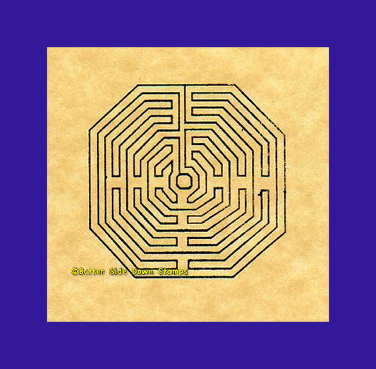 Amiens Cathedral Labyrinth rubber stamp.