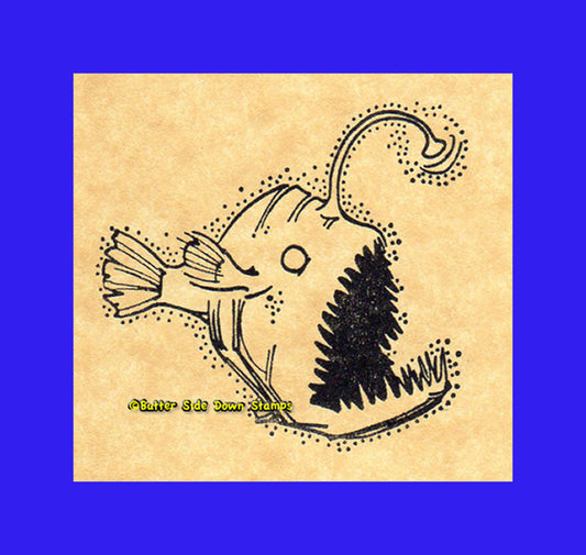 Anglerfish Deep Sea Fish Rubber Stamp