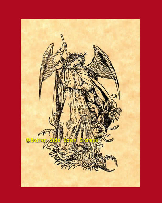 Archangel Michael Rubber Stamp