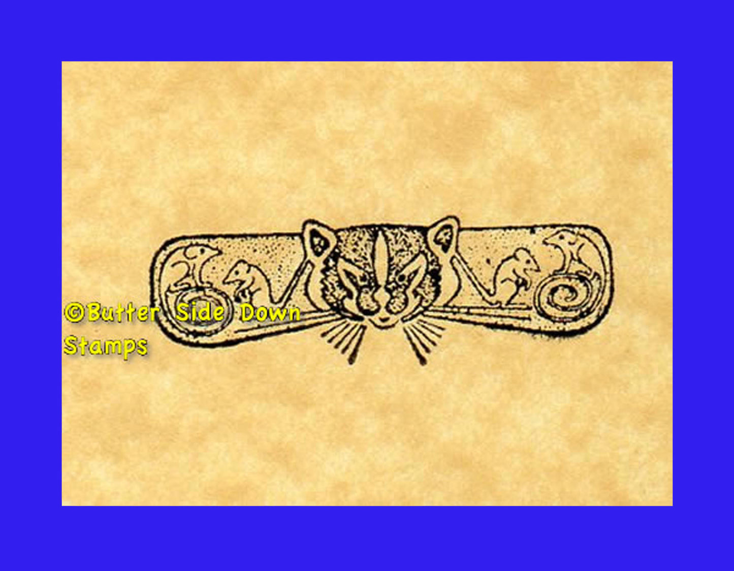 Badger with mice ornamentation rubber stamp