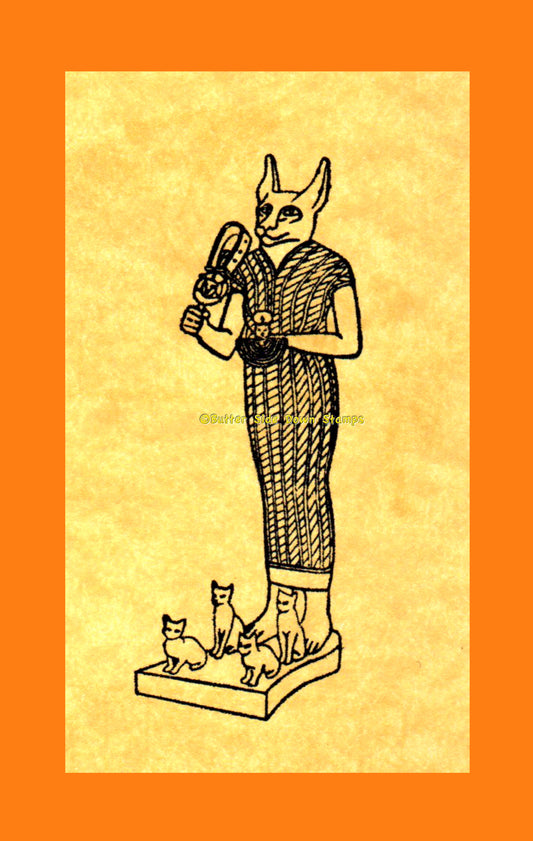 Egyptian Goddess Bastet Rubber Stamp