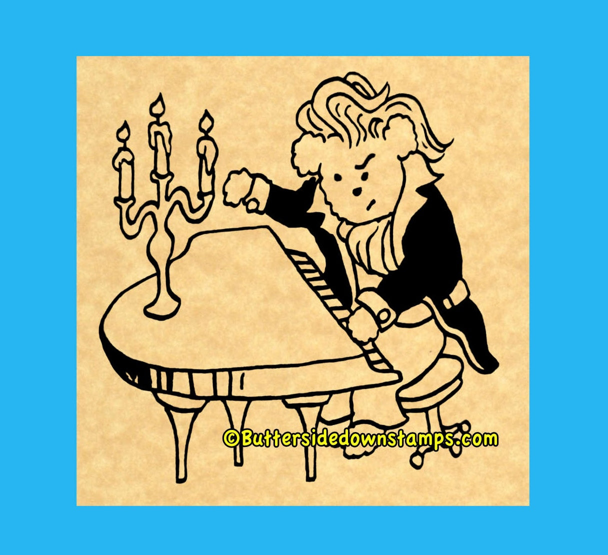 Bearthoven Composer Teddy Bear Rubber Stamp