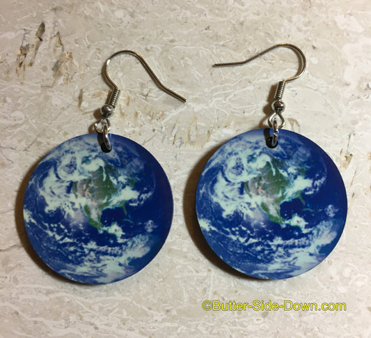 Blue Earth Double Side Earrings