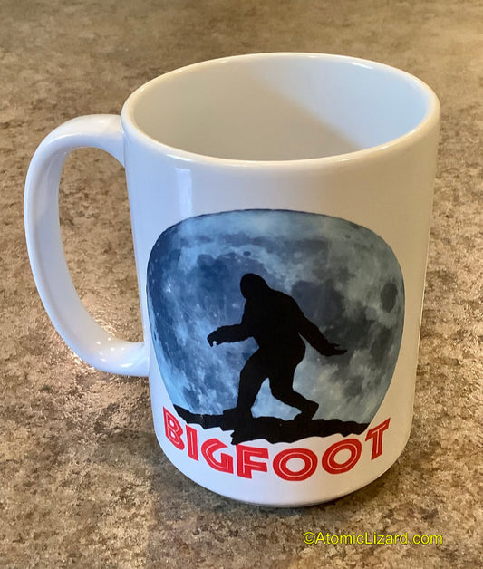 Bigfoot Moon ceramic coffee mug
