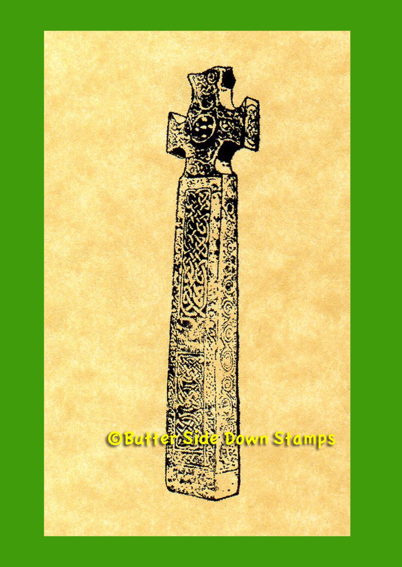 Stone Celtic Cross rubber stamp.