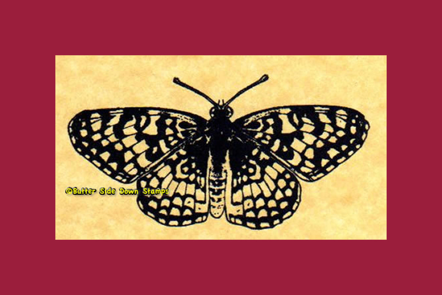 Checkerspot Butterfly Rubber Stamp