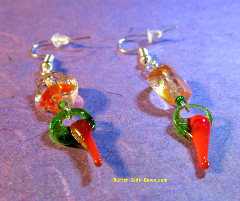 Glass Chili Pepper Earrings