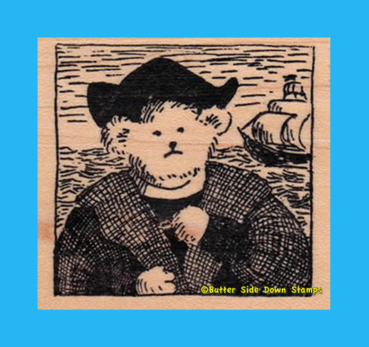 Christopher Columbear Teddy Bear Rubber Stamp