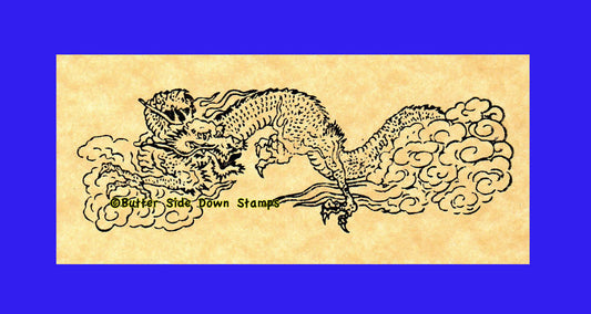 Celestial Cloud Dragon Rubber Stamp