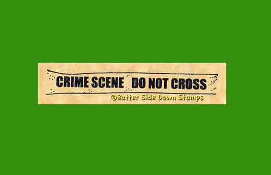 Crime Scene Police Tape Rubber Stamp